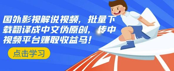 国外影视解说视频，批量下载翻译成中文伪原创，传中视频平台赚取收益-布丁源码-专业的网站源码代码分享平台!