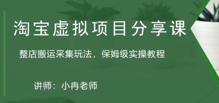 淘宝虚拟整店搬运采集玩法分享课：整店搬运采集玩法，保姆级实操教程-布丁源码-专业的网站源码代码分享平台!