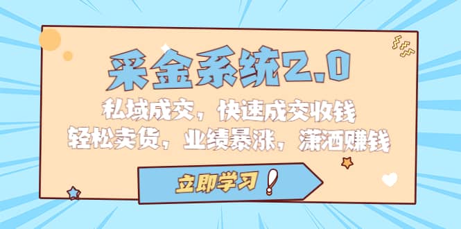 采金 系统2.0，私域成交，快速成交收钱，轻松卖货，业绩暴涨，潇洒赚钱-布丁源码-专业的网站源码代码分享平台!