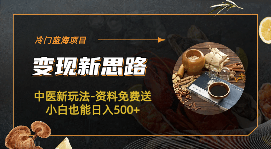 冷门蓝海项目-中医新玩法-冷门蓝海项目-中医新玩法-资料免费送小白也能日入500+500+-布丁源码-专业的网站源码代码分享平台!