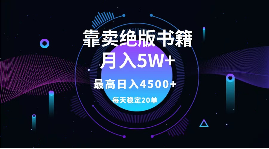靠卖绝版书籍月入5w+,一单199，一天平均20单以上，最高收益日入4500+-布丁源码-专业的网站源码代码分享平台!