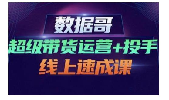 数据哥·超级带货运营+投手线上速成课，快速提升运营和熟悉学会投手技巧-布丁源码-专业的网站源码代码分享平台!