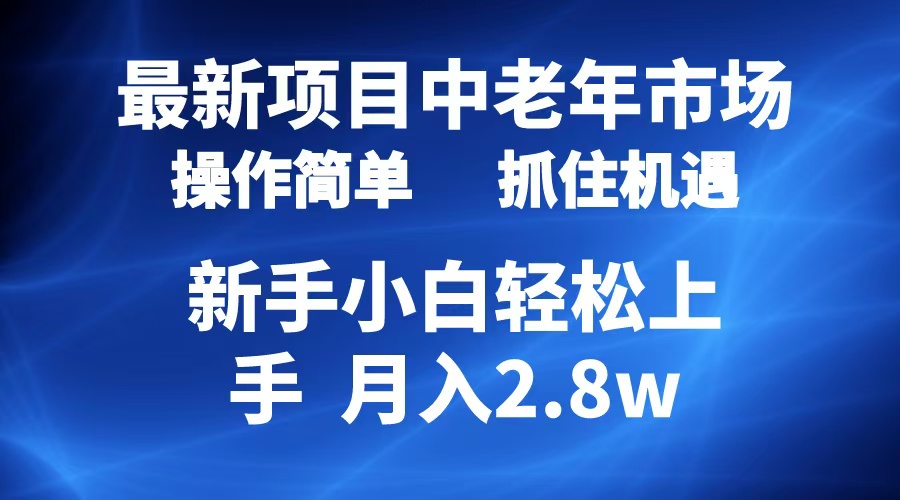 2024最新项目，中老年市场，起号简单，7条作品涨粉4000+，单月变现2.8w-布丁源码-专业的网站源码代码分享平台!