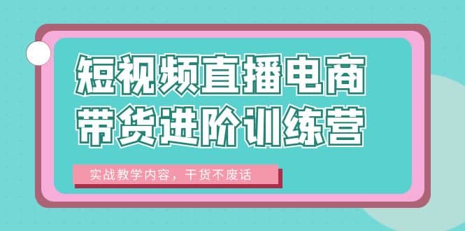 短视频直播电商带货进阶训练营：实战教学内容，干货不废话-布丁源码-专业的网站源码代码分享平台!