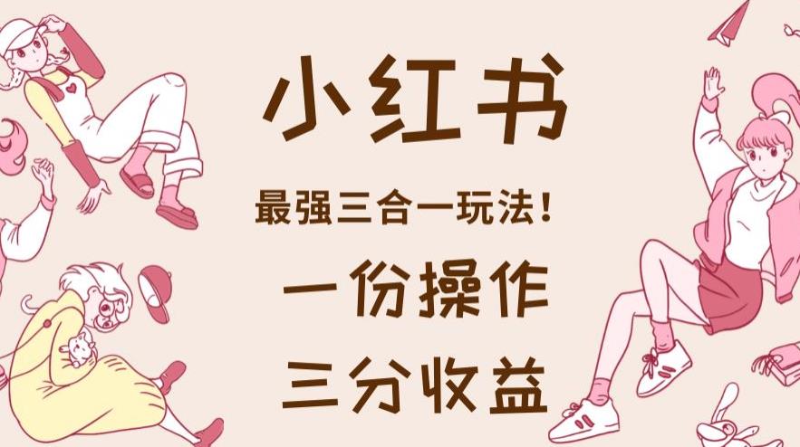 小红书最强三合一玩法，一份操作获得三份收益！【揭秘】-布丁源码-专业的网站源码代码分享平台!