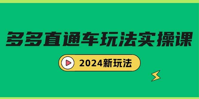 多多直通车玩法实战课，2024新玩法（7节课）-布丁源码-专业的网站源码代码分享平台!