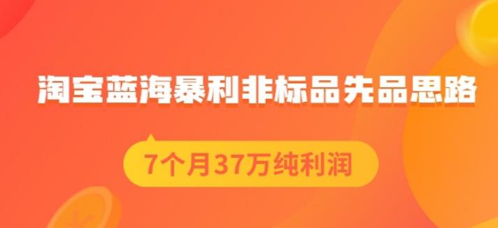 盗坤淘宝蓝海暴利非标品先品思路，7个月37万纯利润，压箱干货分享！【付费文章】-布丁源码-专业的网站源码代码分享平台!
