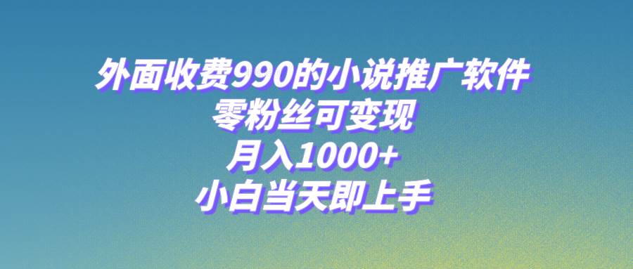 小说推广软件，零粉丝可变现，月入1000+，小白当天即上手【附189G素材】-布丁源码-专业的网站源码代码分享平台!