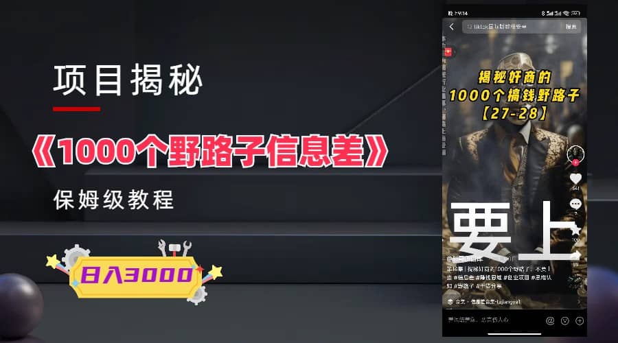 1000个野路子信息差保姆式教程-单日变现3000+的玩法解密-布丁源码-专业的网站源码代码分享平台!