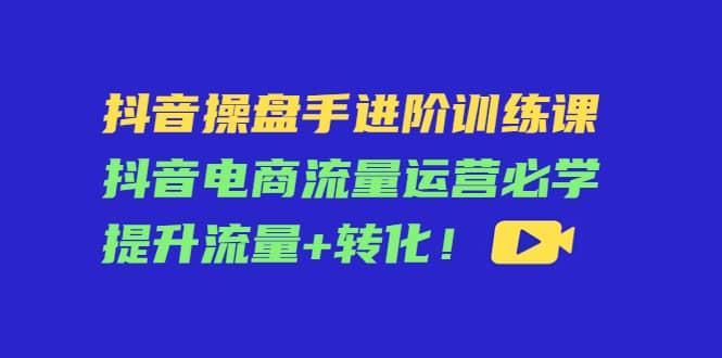 抖音操盘手进阶训练课：抖音电商流量运营必学，提升流量+转化-布丁源码-专业的网站源码代码分享平台!