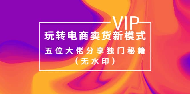 某收费培训：玩转电商卖货新模式，五位大佬分享独门秘籍（无水印）-布丁源码-专业的网站源码代码分享平台!