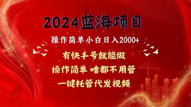 2024蓝海项目，网盘拉新，操作简单小白日入2000+，一键托管代发视频，…-布丁源码-专业的网站源码代码分享平台!