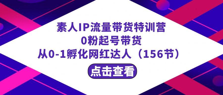 繁星·计划素人IP流量带货特训营：0粉起号带货 从0-1孵化网红达人（156节）-布丁源码-专业的网站源码代码分享平台!