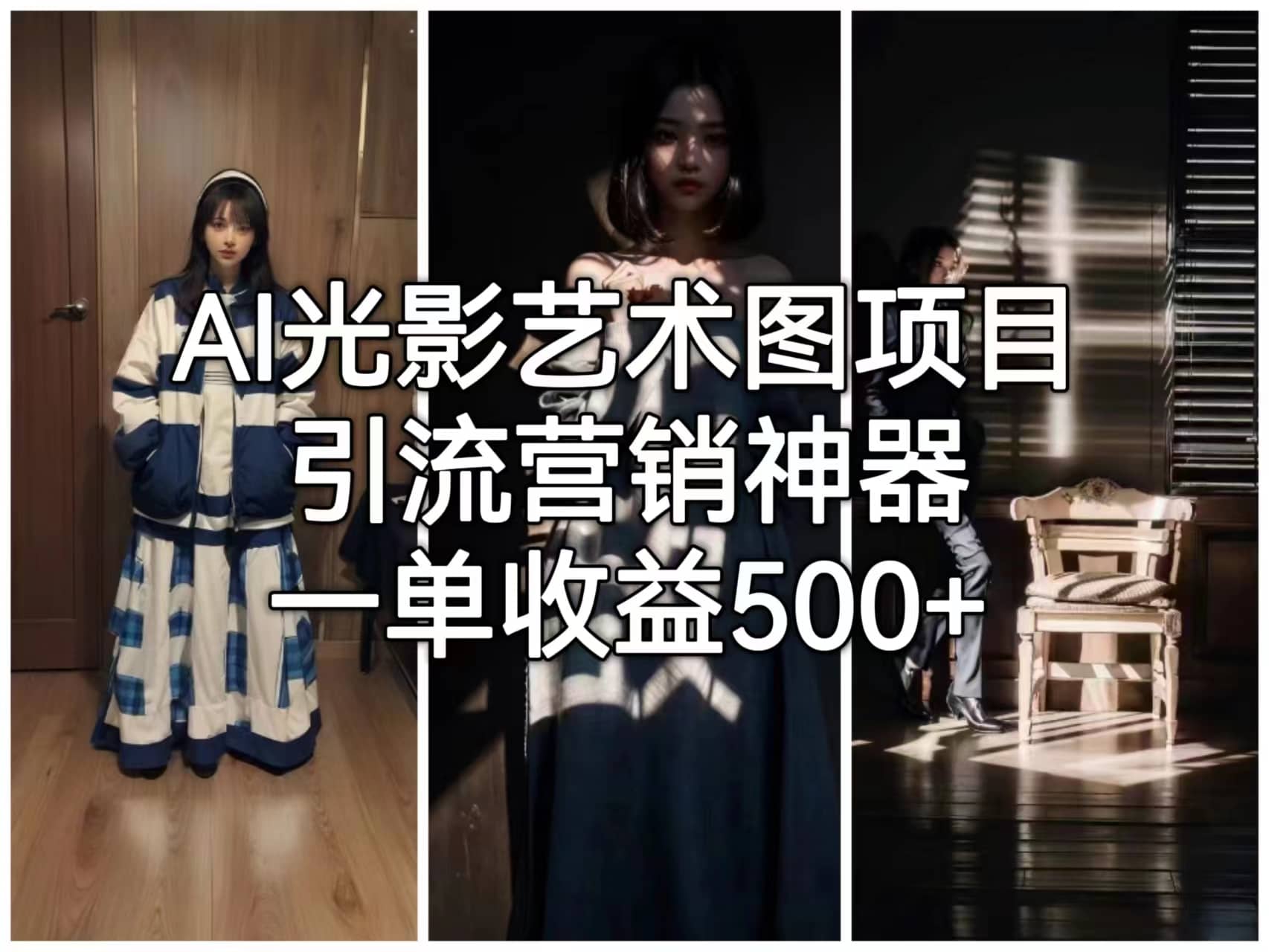 AI光影艺术图项目，引流营销神器，一单收益500+-布丁源码-专业的网站源码代码分享平台!
