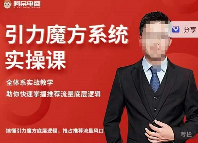 阿呆-引力魔方系统实操课，全体系实战教学，助你快速掌握推荐流量底层逻辑-布丁源码-专业的网站源码代码分享平台!
