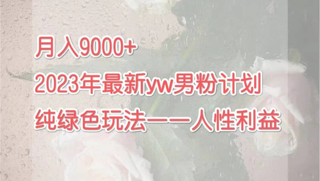 月入9000+2023年9月最新yw男粉计划绿色玩法——人性之利益-布丁源码-专业的网站源码代码分享平台!