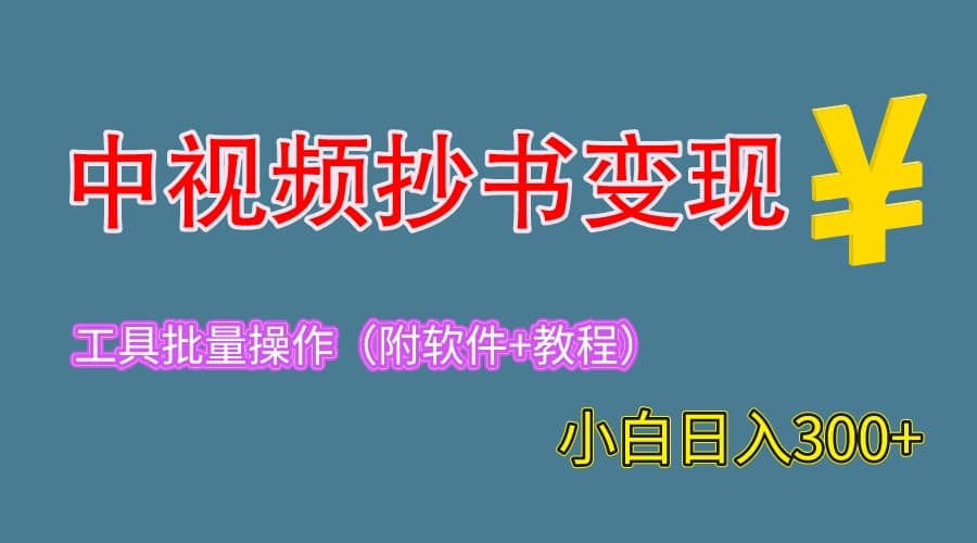 2023中视频抄书变现（附工具+教程），一天300+，特别适合新手操作的副业-布丁源码-专业的网站源码代码分享平台!