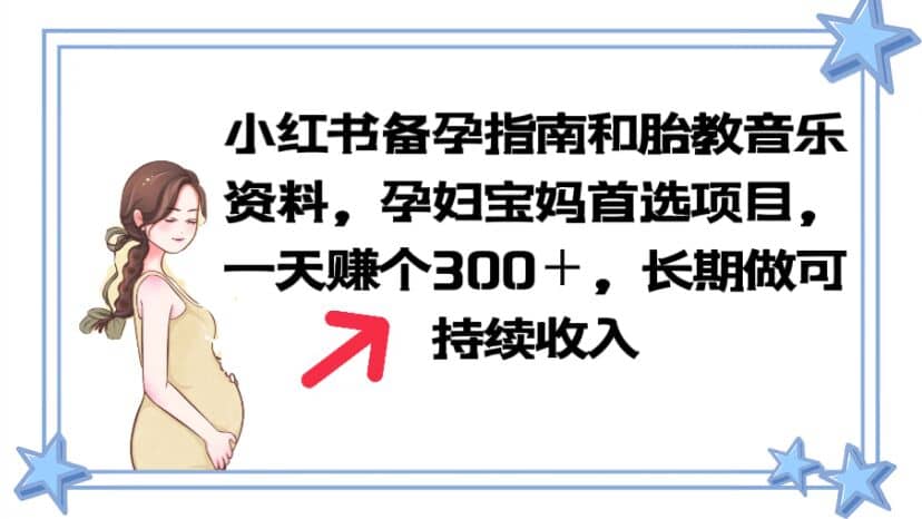 小红书备孕指南和胎教音乐资料 孕妇宝妈首选项目 一天赚个300＋长期可做-布丁源码-专业的网站源码代码分享平台!