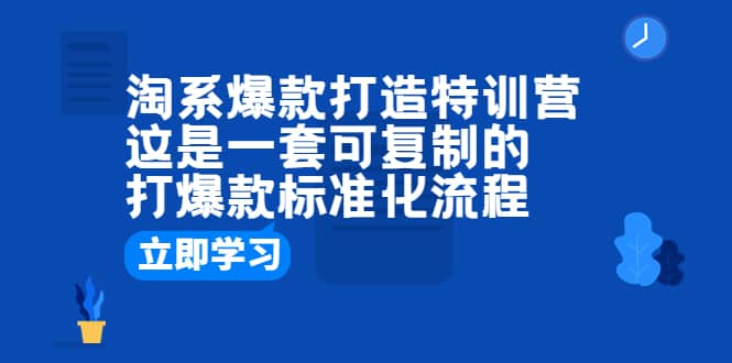 淘系爆款打造特训营：这是一套可复制的打爆款标准化流程-布丁源码-专业的网站源码代码分享平台!