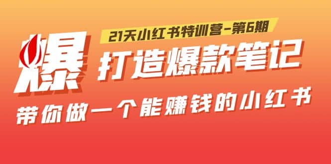 21天小红书特训营-第6期，打造爆款笔记，带你做一个能赚钱的小红书-布丁源码-专业的网站源码代码分享平台!