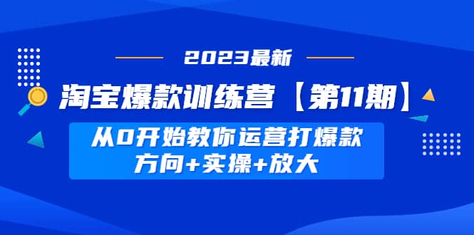 淘宝爆款训练营【第11期】 从0开始教你运营打爆款，方向+实操+放大-布丁源码-专业的网站源码代码分享平台!