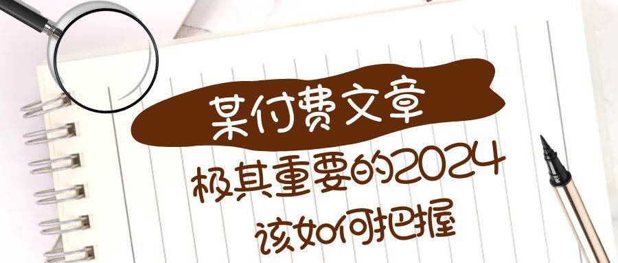 极其重要的2024该如何把握？【某公众号付费文章】-布丁源码-专业的网站源码代码分享平台!