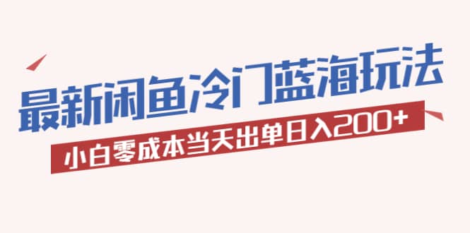 2023最新闲鱼冷门蓝海玩法，小白零成本当天出单日入200+-布丁源码-专业的网站源码代码分享平台!