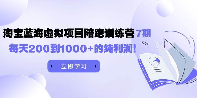 黄岛主《淘宝蓝海虚拟项目陪跑训练营7期》每天200到1000+的纯利润-布丁源码-专业的网站源码代码分享平台!