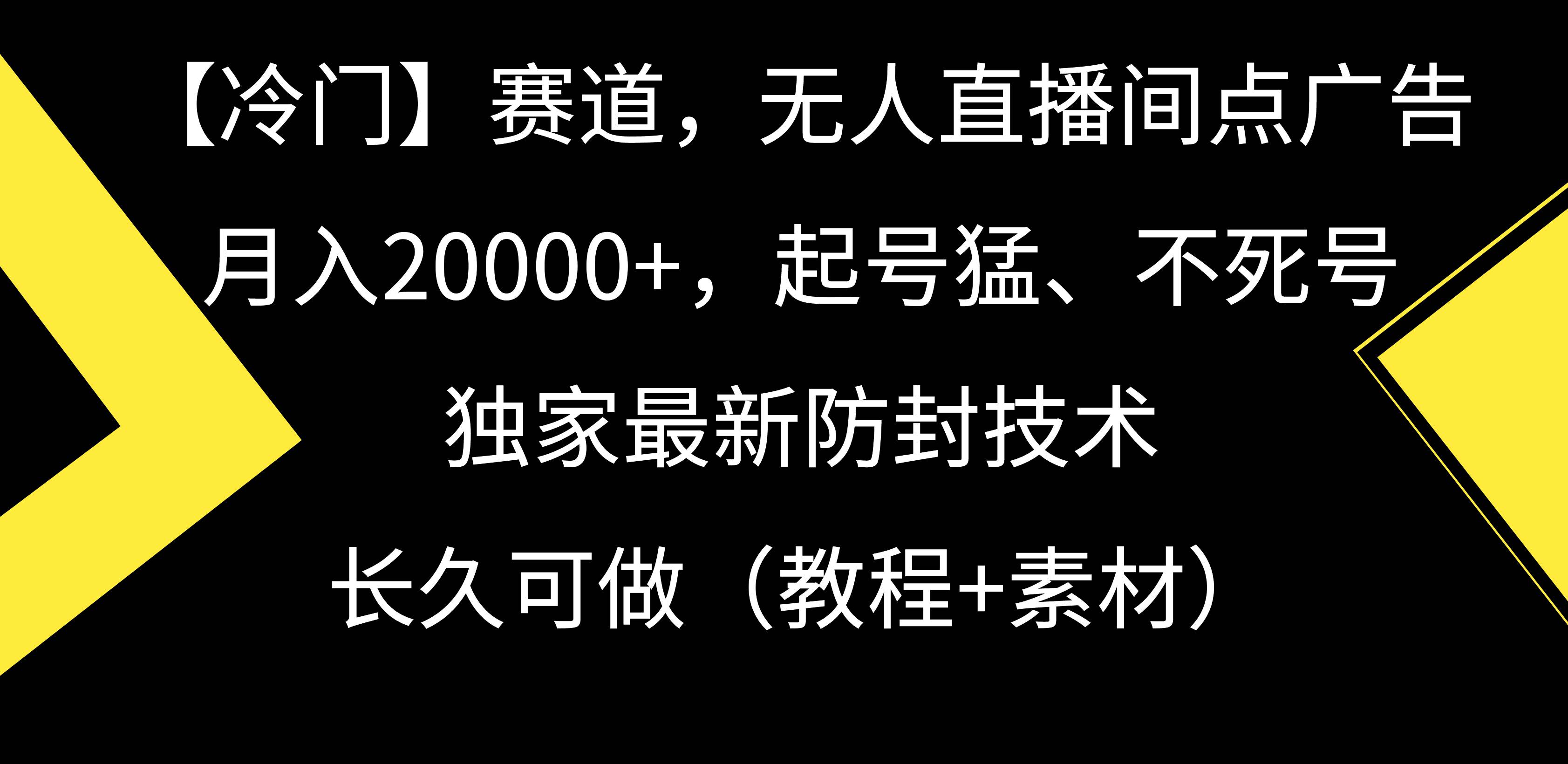 【冷门】赛道，无人直播间点广告，月入20000+，起号猛、不死号，独家最…-布丁源码-专业的网站源码代码分享平台!
