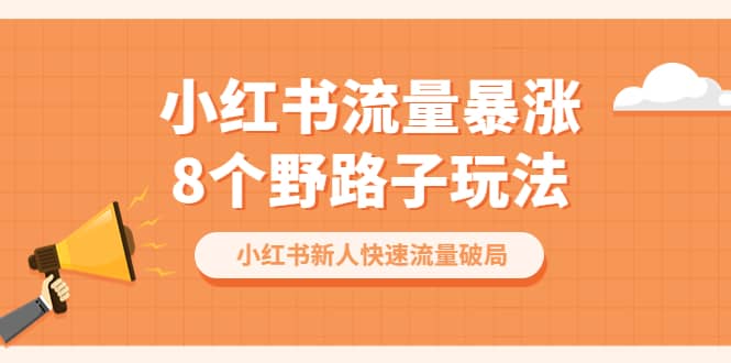 小红书流量-暴涨8个野路子玩法：小红书新人快速流量破局（8节课）-布丁源码-专业的网站源码代码分享平台!