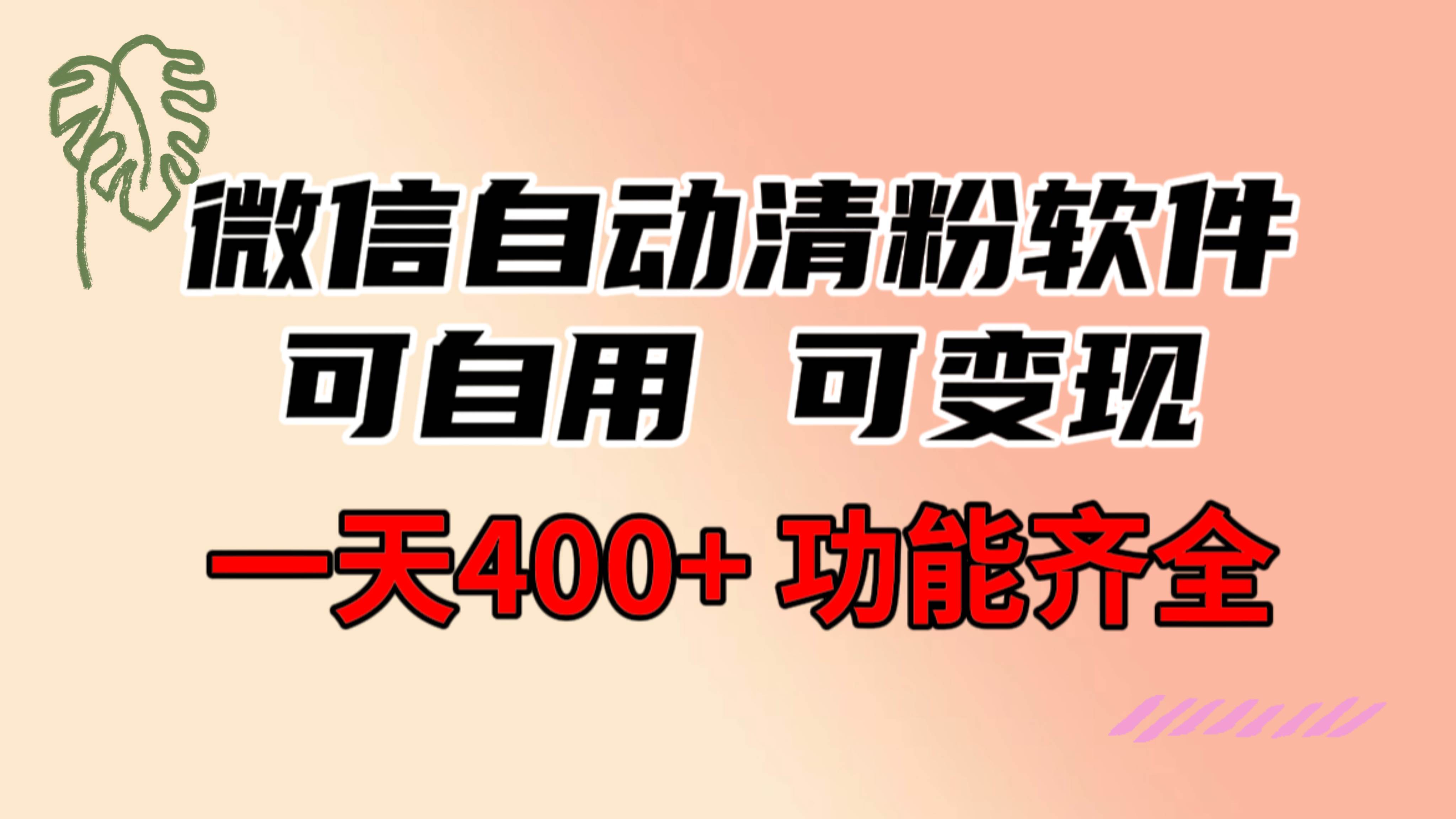 功能齐全的微信自动清粉软件，可自用可变现，一天400+，0成本免费分享-布丁源码-专业的网站源码代码分享平台!