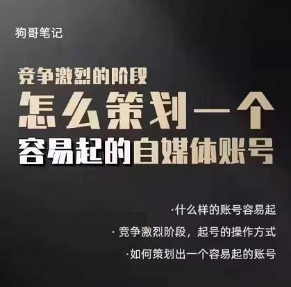 狗哥笔记：差异化起号策略，教你策划一个容易起的自媒体抖音账号-布丁源码-专业的网站源码代码分享平台!