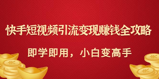 快手短视频引流变现赚钱全攻略：即学即用，小白变高手（价值980元）-布丁源码-专业的网站源码代码分享平台!