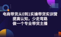 电商带货从0到1实操带货实训营:提高认知,少走弯路,做一个专业带货主播-布丁源码-专业的网站源码代码分享平台!
