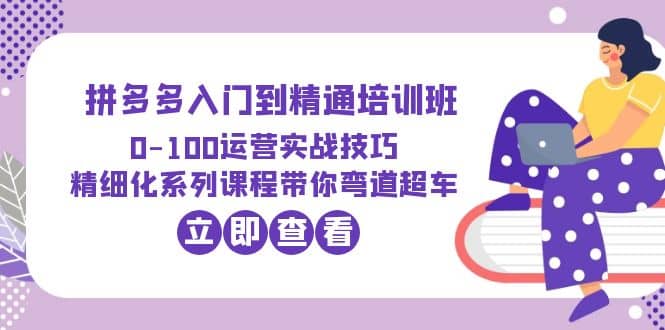 2023拼多多入门到精通培训班：0-100运营实战技巧 精细化系列课带你弯道超车-布丁源码-专业的网站源码代码分享平台!