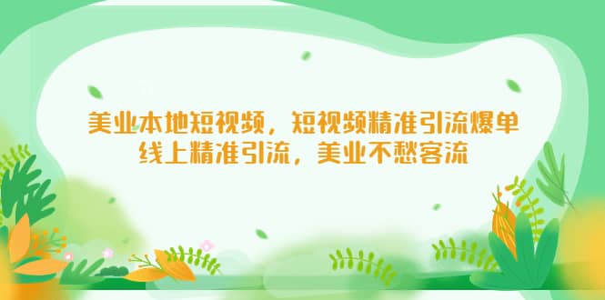 美业本地短视频，短视频精准引流爆单，线上精准引流，美业不愁客流-布丁源码-专业的网站源码代码分享平台!