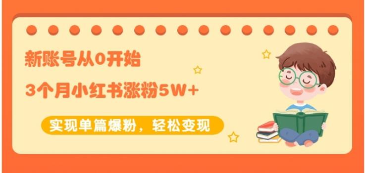 新账号从0开始3个月小红书涨粉5W+实现单篇爆粉，轻松变现（干货）-布丁源码-专业的网站源码代码分享平台!