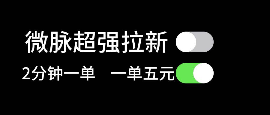 微脉超强拉新， 两分钟1单， 一单利润5块，适合小白-布丁源码-专业的网站源码代码分享平台!