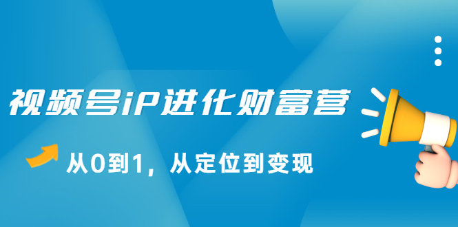 视频号iP进化财富营第1期，21天从0到1，从定位到变现-布丁源码-专业的网站源码代码分享平台!