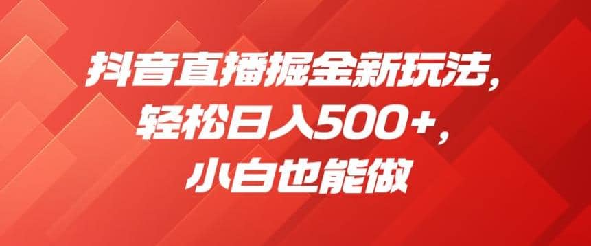 抖音直播掘金新玩法，轻松日入500+，小白也能做【揭秘】-布丁源码-专业的网站源码代码分享平台!