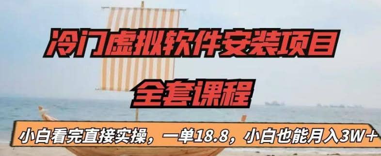 冷门虚拟软件安装项目，一单18.8，小白也能月入3W＋-布丁源码-专业的网站源码代码分享平台!