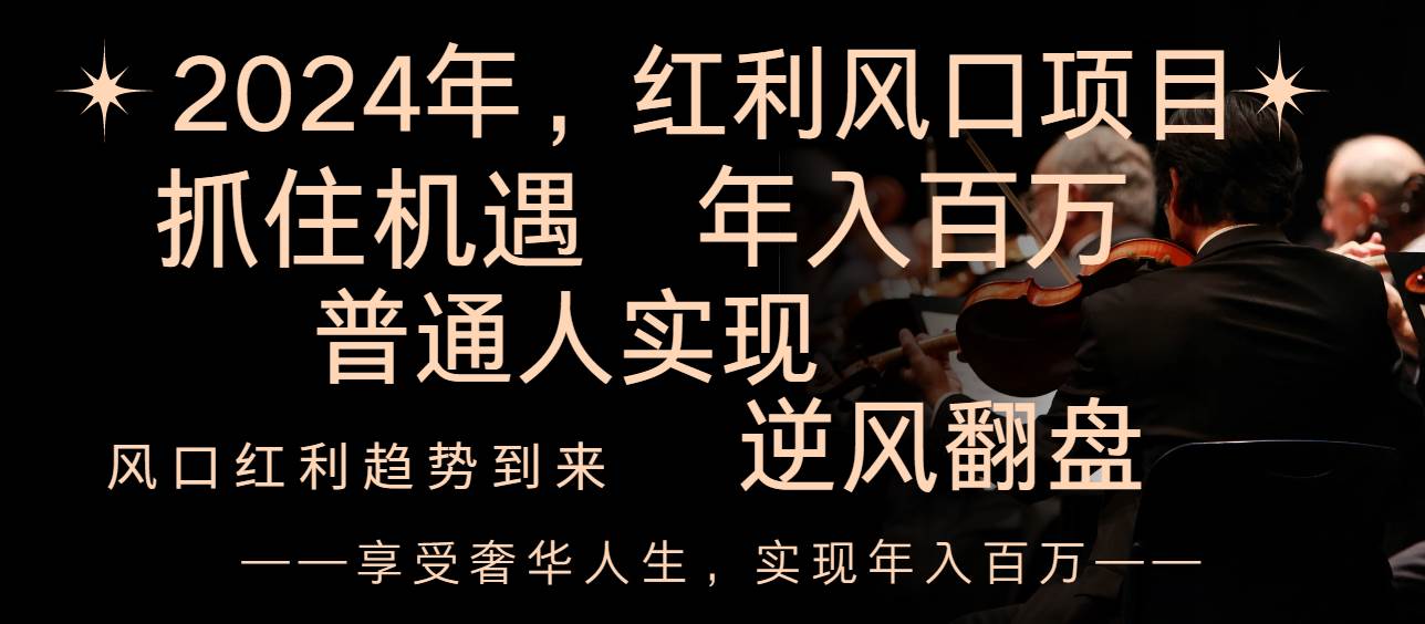 2024红利风口项目来袭，享受第一波红利，逆风翻盘普通人也能实现，年入百万-布丁源码-专业的网站源码代码分享平台!