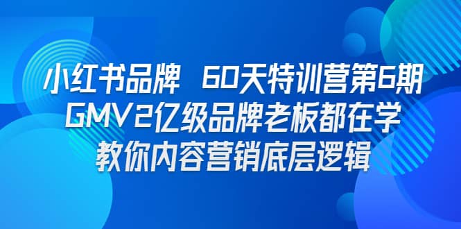 小红书品牌 60天特训营第6期 GMV2亿级品牌老板都在学 教你内容营销底层逻辑-布丁源码-专业的网站源码代码分享平台!