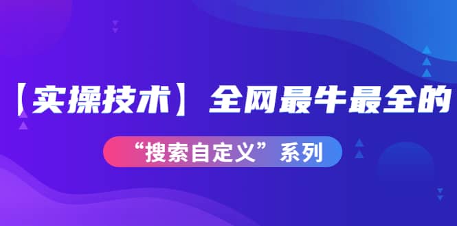 【实操技术】全网最牛最全的“搜索自定义”系列！价值698元-布丁源码-专业的网站源码代码分享平台!