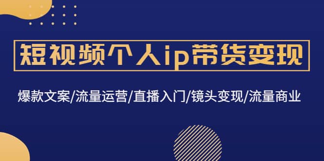 短视频个人ip带货变现：爆款文案/流量运营/直播入门/镜头变现/流量商业-布丁源码-专业的网站源码代码分享平台!