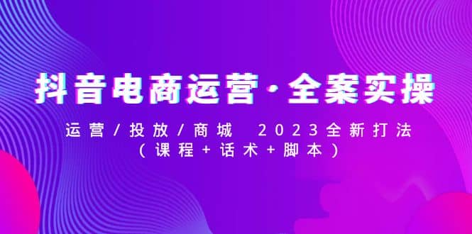 抖音电商运营·全案实操：运营/投放/商城 2023全新打法-布丁源码-专业的网站源码代码分享平台!