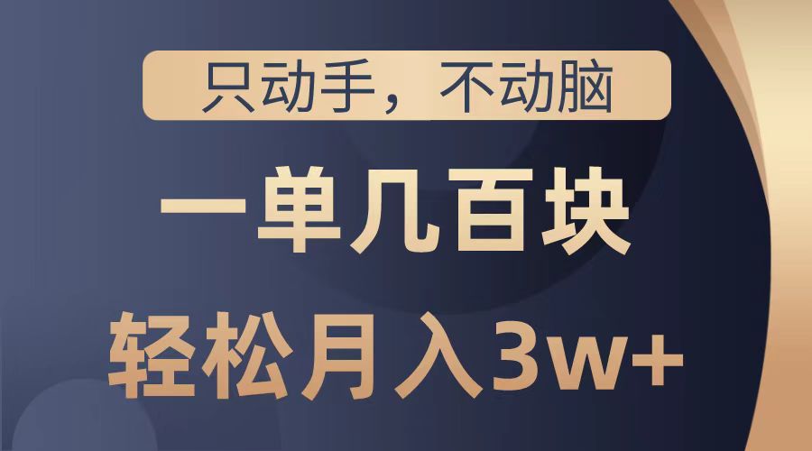 只动手不动脑，一单几百块，轻松月入2w+，看完就能直接操作，详细教程-布丁源码-专业的网站源码代码分享平台!