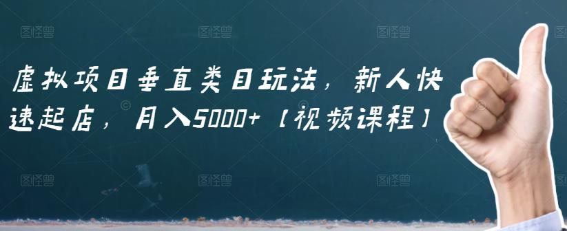 虚拟项目垂直类目玩法，新人快速起店，月入5000+【视频课程】-布丁源码-专业的网站源码代码分享平台!