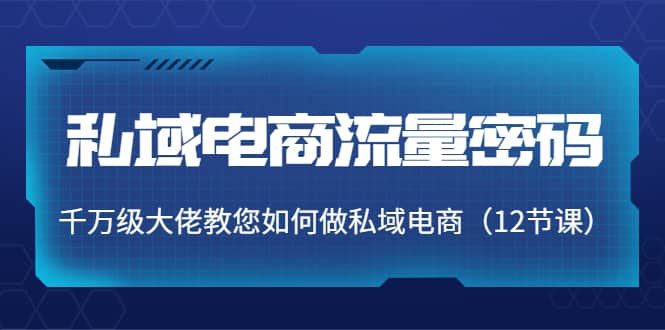 私域电商流量密码：千万级大佬教您如何做私域电商（12节课）-布丁源码-专业的网站源码代码分享平台!