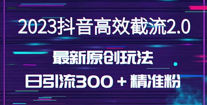 日引300＋创业粉，独家抖音高效截流2.0玩法（价值1280）-布丁源码-专业的网站源码代码分享平台!